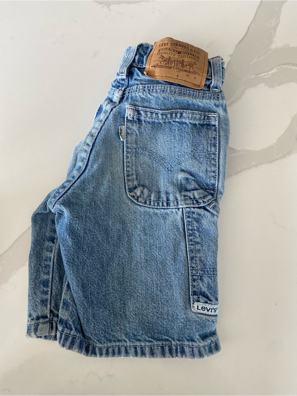 Levi's Boys Size 4 Light Wash Blue 100% Cotton Denim Shorts